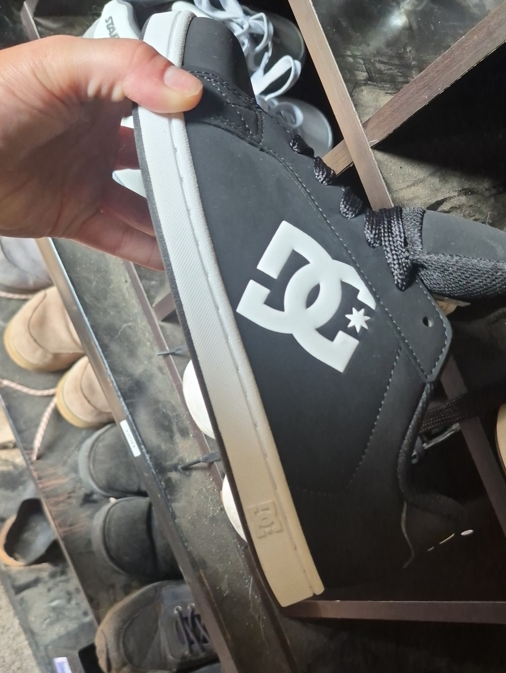 DC Black and White Low-Top Skate Sneakers